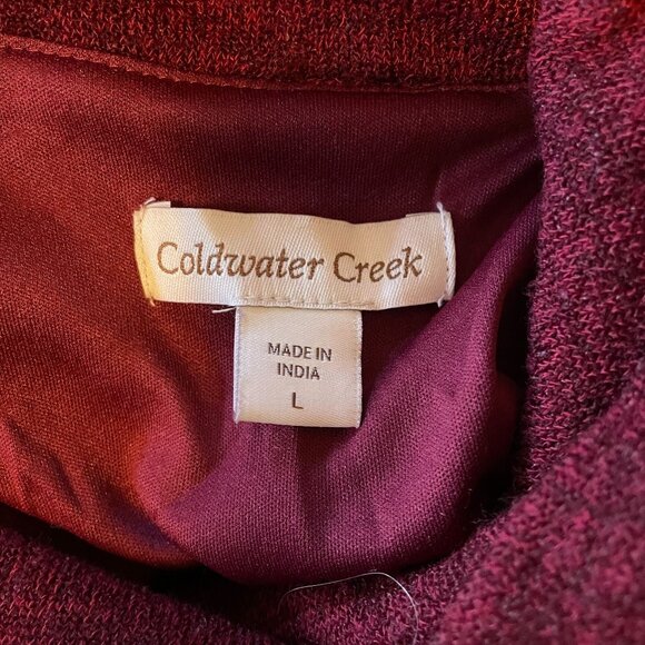 Coldwater Creek Womens Red Cowl Neck Cozy Sweater Dress With Pockets Size L - Picture 5 of 5